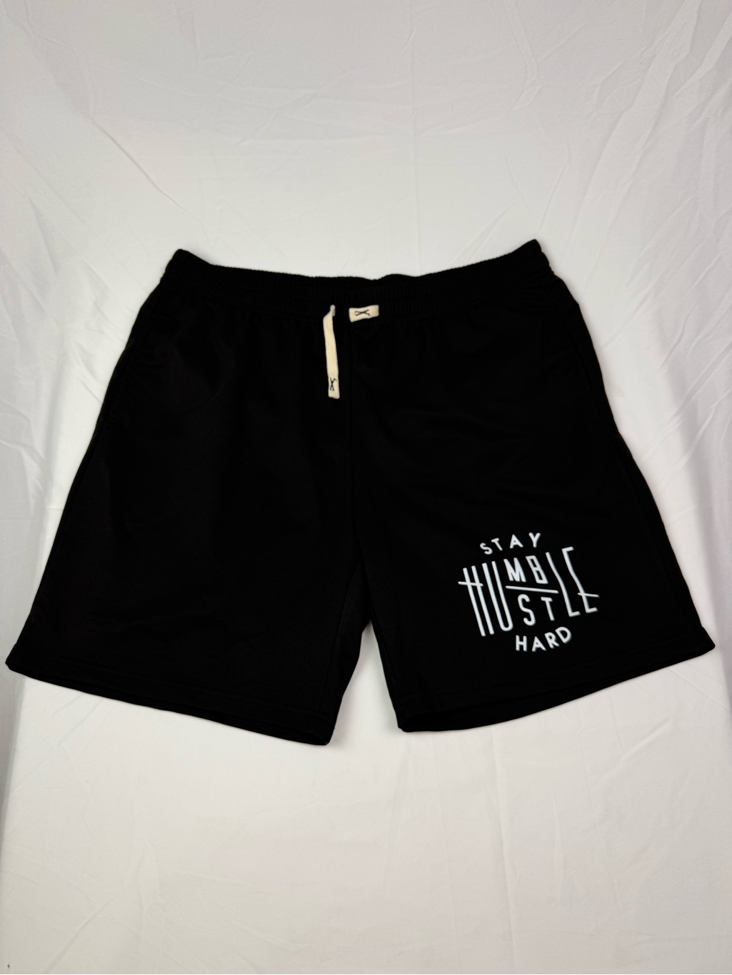 Stay Humble Hustle Hard Black Mens Shorts